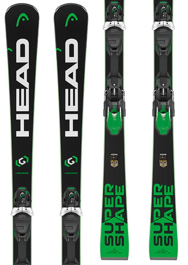 Head Supershape I.Magnum PRD 12 Bindings Skis, 170cm Black/Green 2018